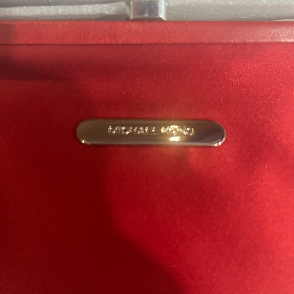 Michael Kors Scarlet Satin Clutch - Picture 5 of 8